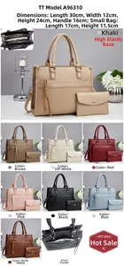 Détails du sac cabas grande capacité avec pochette zippée assortie et dimensions