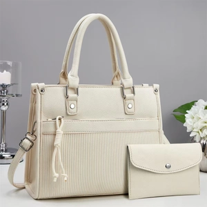 Sac Cabas En Cuir PU Pour Femmes Et Portefeuille Enveloppe Grande Capacité Grain Litchi Plissé Sac Bandoulière Main