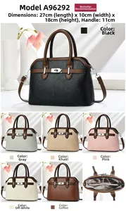 Detailed size guide and color options for the lychee leather shell shoulder bag
