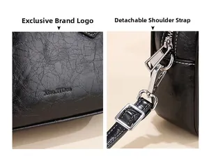 Detail of black wrinkled leather texture and detachable silver metal strap buckle
