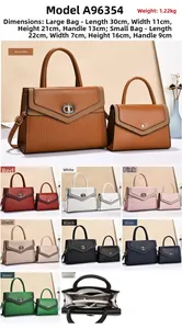 Detailed view of the vintage 2-piece handbag set with textured stripes and metal CD buckle
