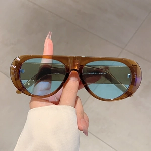 Retro Oval Sunglasses PC Frame UV400 Protection Outdoor Cycling Driving Fashion Vintage Eyewear For Men Women