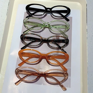 Lunettes ovales anti-lumière bleue en noir, vert, écaille, orange et rose poudré