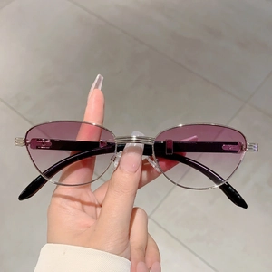 Retro Cat Eye Sunglasses UV400 Protection Metal Frame Gradient Tinted Lenses Vintage Luxury Eyewear Women Fashion