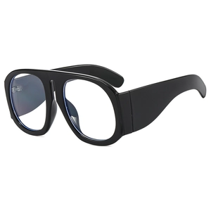 Lunettes oversize monture noire à sommet plat avec branches larges anti-lumière bleue