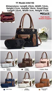 Detailed size specifications for the stylish multi-layered snake pattern handbag set