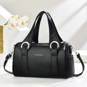 Damen Boston Handtasche Litschi Muster PU Leder Große Kapazität Schulter Umhängetasche Minimalistisch Pendler Stilvoll Nische Design Kissentasche