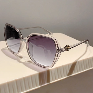 Women Oversized Sunglasses PC Frame Gradient Lenses UV400 Protection Retro Square Geometric Luxury Fashion Eyewear