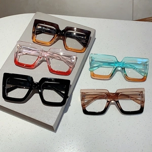 Detailed collection of five colorful oversized square frame blue light blocking glasses