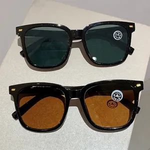 Quadratische Herren-Sonnenbrille mit Kristallglasgläsern und UV-Schutz zum Autofahren