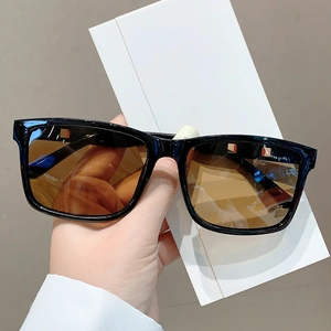 Lunettes De Soleil Carrées Avec Verres En Verre Monture PC UV400 Anti Reflet Rétro Minimaliste Conduite Pêche Homme Femme