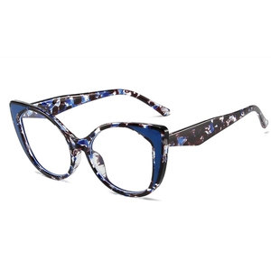 Stylish cat-eye blue tortoiseshell glasses frame for women with anti-blue light lenses