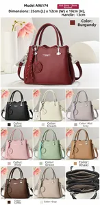 Detaillierte Größenangaben und Mehrfarbauswahl für die Handtasche mit Lychee-Muster-Leder