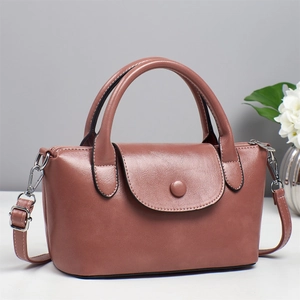 Sac à main rétro vieux rose en similicuir avec bandoulière amovible et poignée élégante