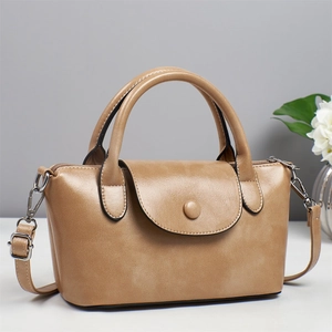 Sac hobo rétro en cuir PU kaki avec poignée et bandoulière réglable pour femmes