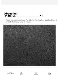 Detail of smooth black PU leather fabric showing fine texture and easy-to-clean surface