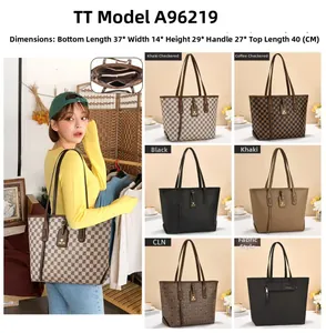 Detailansicht der Maße und Farboptionen für die große Shopper-Tasche für Damen