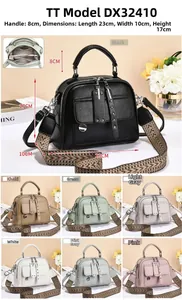 Detailed size specifications for leather crossbody bag with ethnic style woven strap