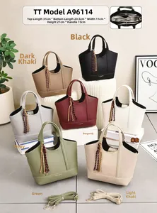 Litchi pattern bucket bag in various colors with measurements 31x23.5x11x21cm