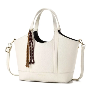 Women PU Leather Tote Handbag Litchi Grain Shoulder Bag With Detachable Strap Retro Commuter Style Top Handle Bag