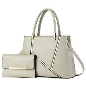Ensemble de sacs à main gris-vert pour femmes avec grand cabas et pochette
