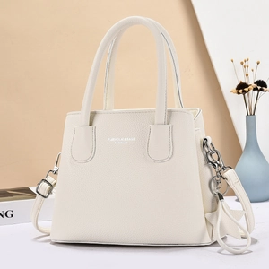 Women PU Leather Handbag Litchi Texture Large Capacity Crossbody Bag With Top Handle And Star Pendant Fashion Commute