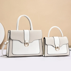 Women PU Leather Woven Handbags Contrast Color Gold Lock Wavy Flap Shoulder Crossbody Bags