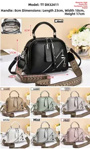Detailed view of women's tote bag size 23x10x17 cm with multi-color strap options