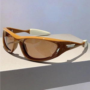 Sports Sunglasses PC Frame UV400 Protection Outdoor Cycling Y2K Retro Futurism Wrap Around Unisex Eyewear Fashion