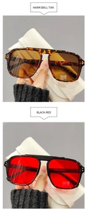 Gros plan de lunettes de soleil vintage carrées avec montures écaille et noires