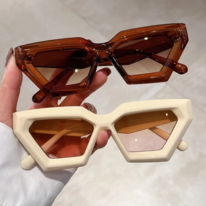 Lunettes De Soleil Œil De Chat Géométriques Protection UV400 Monture Épaisse PC Mode Rétro Pour Femmes Hommes