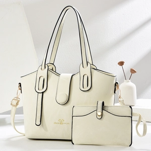 Vintage Wrinkle Texture PU Leather Tote And Pouch For Women Fashionable Retro Large Capacity Shoulder Bag