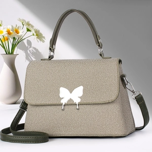 Borsa A Mano In Pelle PU Intrecciata Elegante Fibbia In Metallo A Farfalla Borsa A Tracolla Per Donne Quotidiana Versatile Minimalista