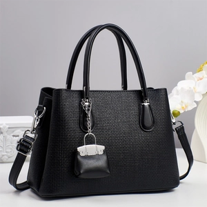 Sac À Main Pour Femme En Cuir PU Texturé Avec Bandoulière Amovible Et Mini Breloque De Sac Sac À Bandoulière Mode