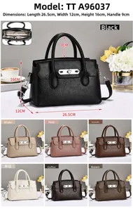 Detailed size chart and internal compartments of the lychee leather tote bag in seven colors