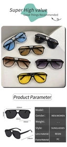Detailed size parameters for pilot style oval sunglasses in various lens colors