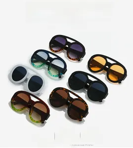 Detailed collection of vintage oval sunglasses with double bridge in various frame colors
