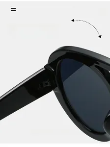 Detail of durable texture hinge and compact metal hardware on vintage sunglasses