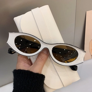 Vintage Cat Eye Sunglasses PC Small Frame UV Protection Y2K Fashion Oval Eyewear For Women Party Travel