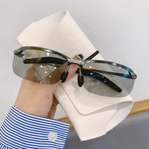 Occhiali da sole polarizzati fotocromatici semi-rimless per guida giorno e notte