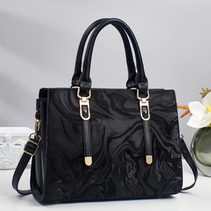 Dames Grote Capaciteit PU Leer Marmerpatroon Tote Bag Casual Stedelijk Rits Schoudertas Crossbody Handtas Voor Woon-werkverkeer