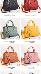 Quilted diamond lattice handbags in various colors including burgundy and green
