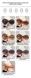 Fashion round oversized sunglasses available in seven assorted colors and chic styles