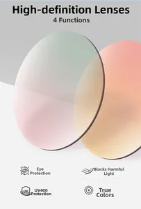 Detail of UV400 gradient sunglasses lenses with HD vision and eye protection technology