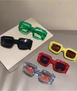 Fashion sunglasses for women and men in green, black, yellow, red and light blue colors
