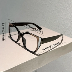 Cat eye glasses frame measurements including 142mm width and 144mm temple length