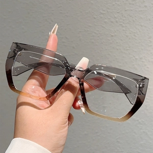 Detail view of square frame glasses showing model 1318 and temple specifications