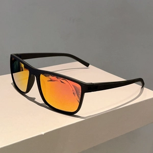Square Frame Sunglasses UV400 Protection Retro Large Carbon Fiber Texture Driving Outdoor Fashion For Men Women