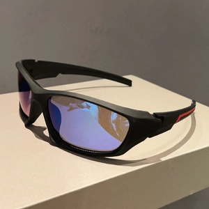 Sports Sunglasses Mirror Coating UV400 Protection For Outdoor Cycling Driving Fashion Matte Black Frame Unisex