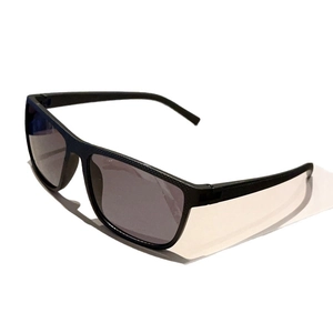 Classic retro square sunglasses with textured black frames and dark grey lenses for outdoors